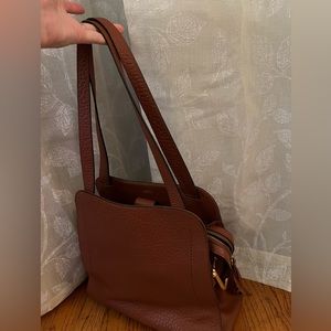 Vince Camuto North/South Leather Tote pine color NWOT
